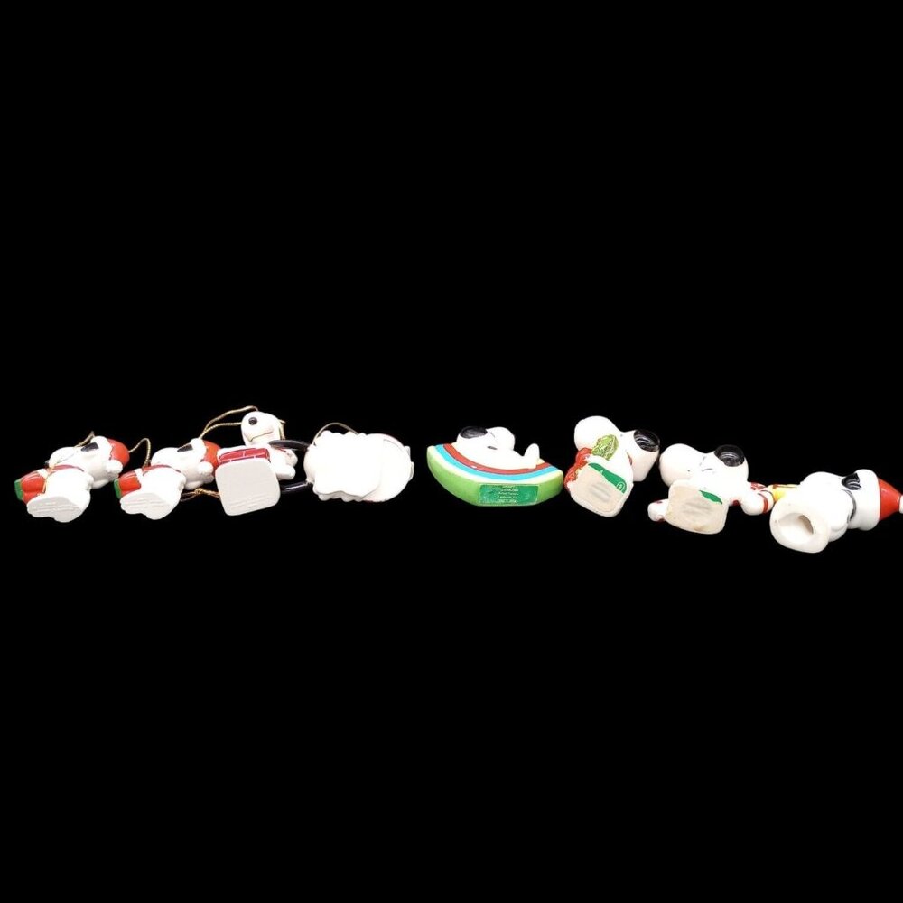 Vtg Peanuts Snoopy Ornament Lot of 9 Christmas Whitman's Candies Sleigh Bank - Picture 4 of 16